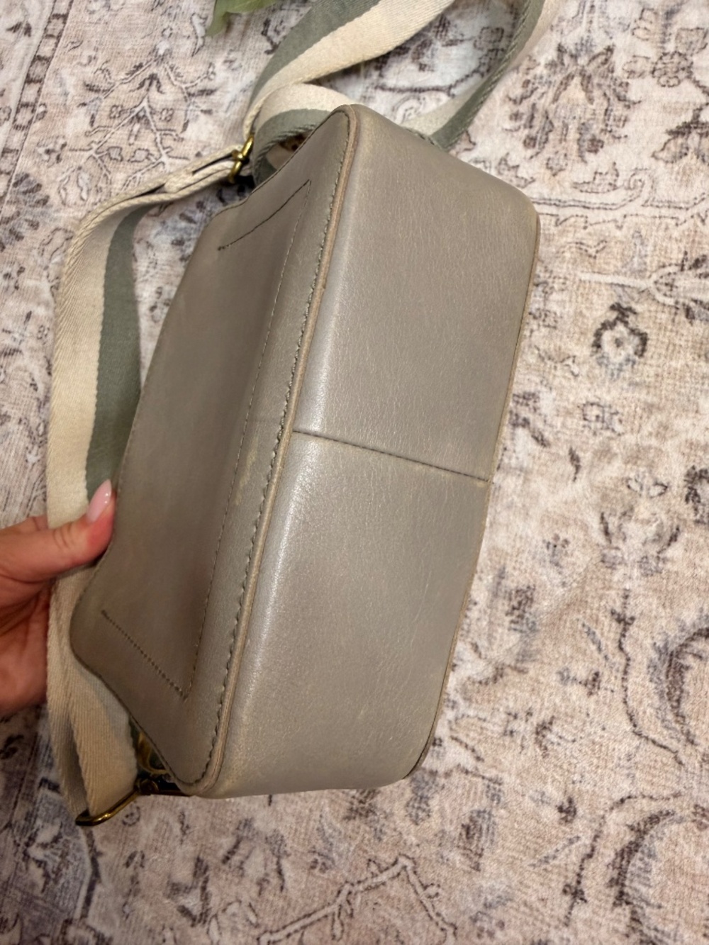Madewell Transport Camera Bag Forgotten Landscape Leather Crossbody Gray - Picture 10 of 10